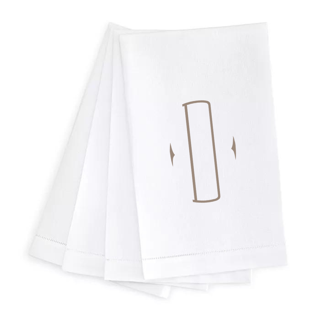 Letter Linen Guest Towel- Set of 4