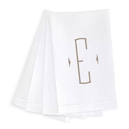 Letter Linen Guest Towel- Set of 4