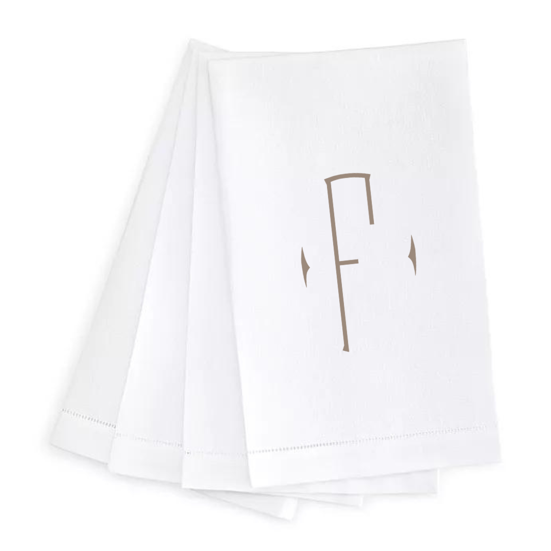 Letter Linen Guest Towel- Set of 4