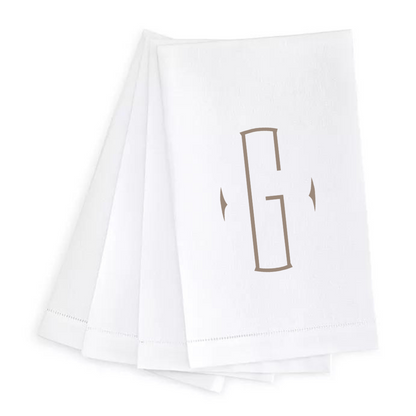 Letter Linen Guest Towel- Set of 4