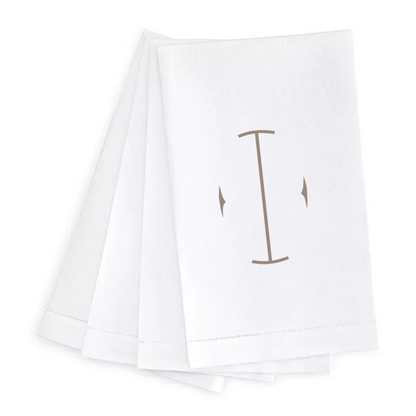 Letter Linen Guest Towel- Set of 4