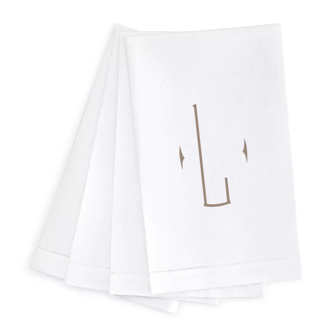 Letter Linen Guest Towel- Set of 4