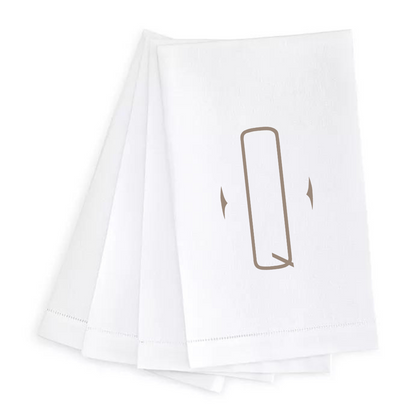 Letter Linen Guest Towel- Set of 4