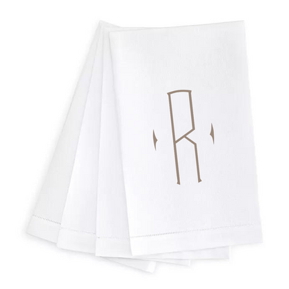 Letter Linen Guest Towel- Set of 4