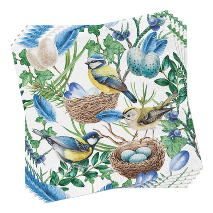 Blue Bird Nest Cocktail Napkins