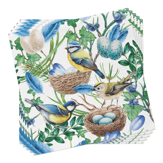 Blue Bird Nest Cocktail Napkins