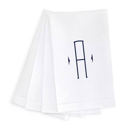 Letter Linen Guest Towel- Set of 4