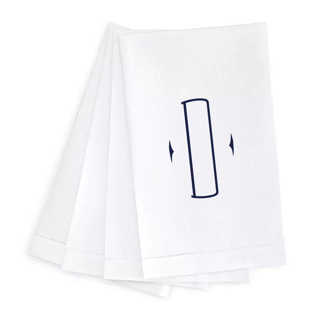 Letter Linen Guest Towel- Set of 4