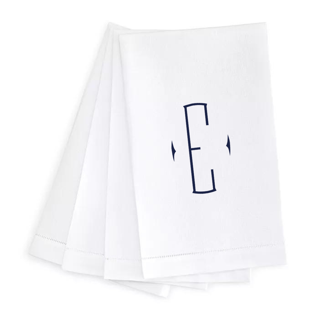 Letter Linen Guest Towel- Set of 4