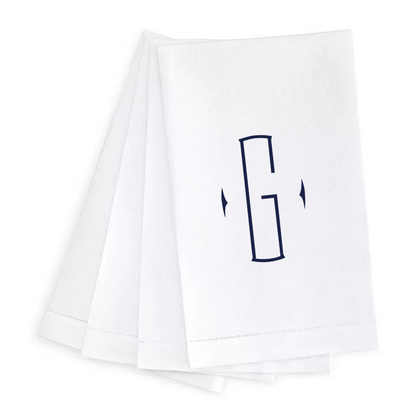 Letter Linen Guest Towel- Set of 4