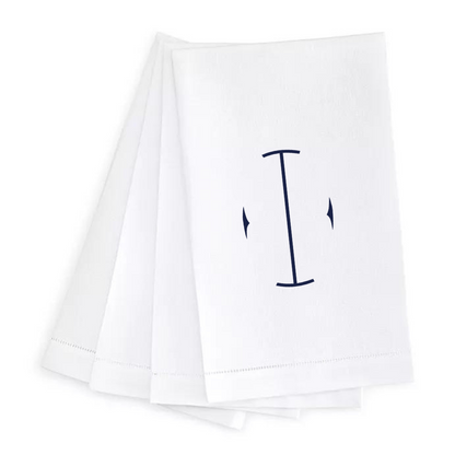 Letter Linen Guest Towel- Set of 4