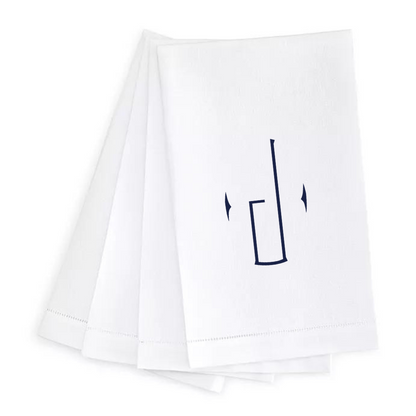 Letter Linen Guest Towel- Set of 4