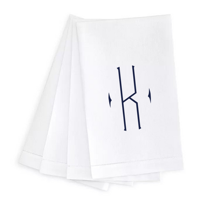 Letter Linen Guest Towel- Set of 4