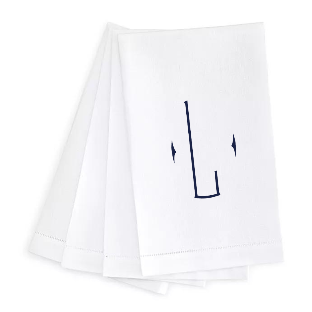 Letter Linen Guest Towel- Set of 4