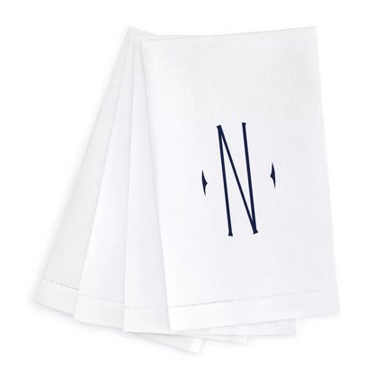 Letter Linen Guest Towel- Set of 4