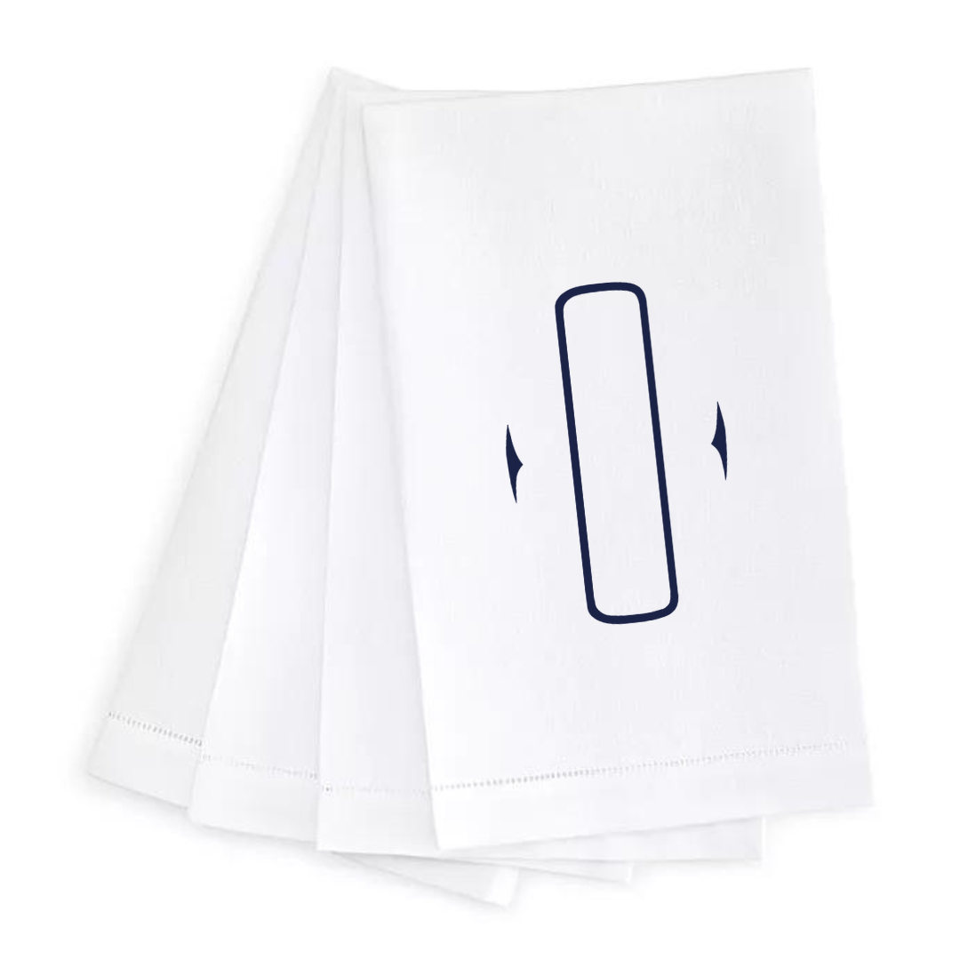 Letter Linen Guest Towel- Set of 4