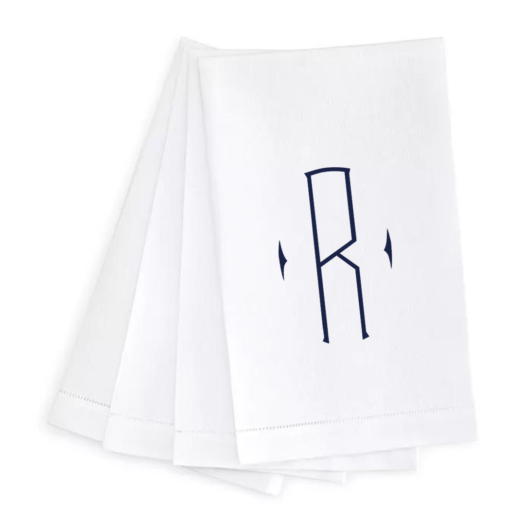 Letter Linen Guest Towel- Set of 4