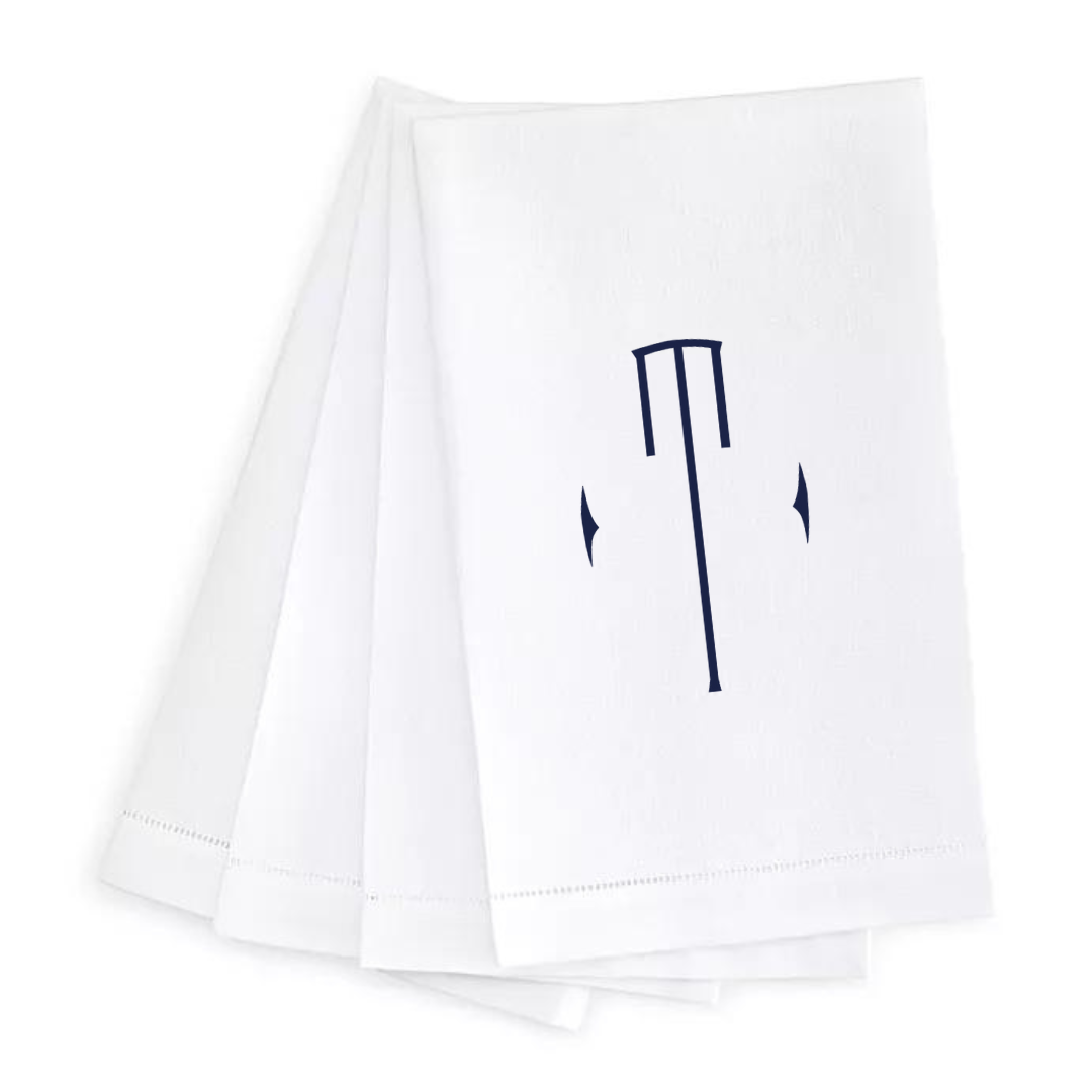 Letter Linen Guest Towel- Set of 4