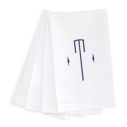 Letter Linen Guest Towel- Set of 4