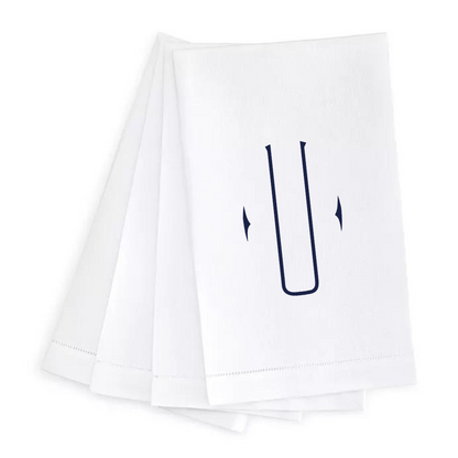 Letter Linen Guest Towel- Set of 4