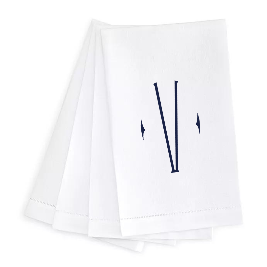 Letter Linen Guest Towel- Set of 4