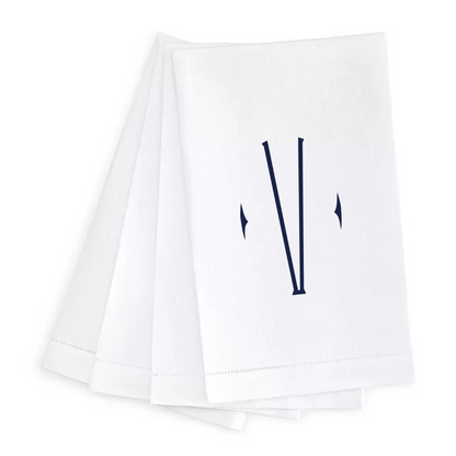 Letter Linen Guest Towel- Set of 4