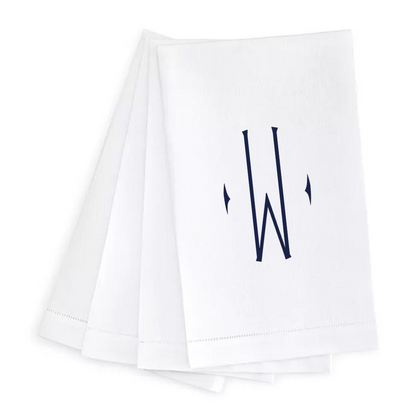 Letter Linen Guest Towel- Set of 4