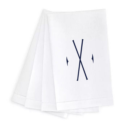 Letter Linen Guest Towel- Set of 4