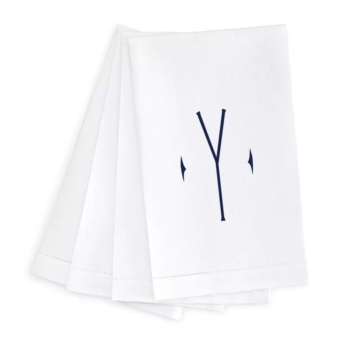 Letter Linen Guest Towel- Set of 4