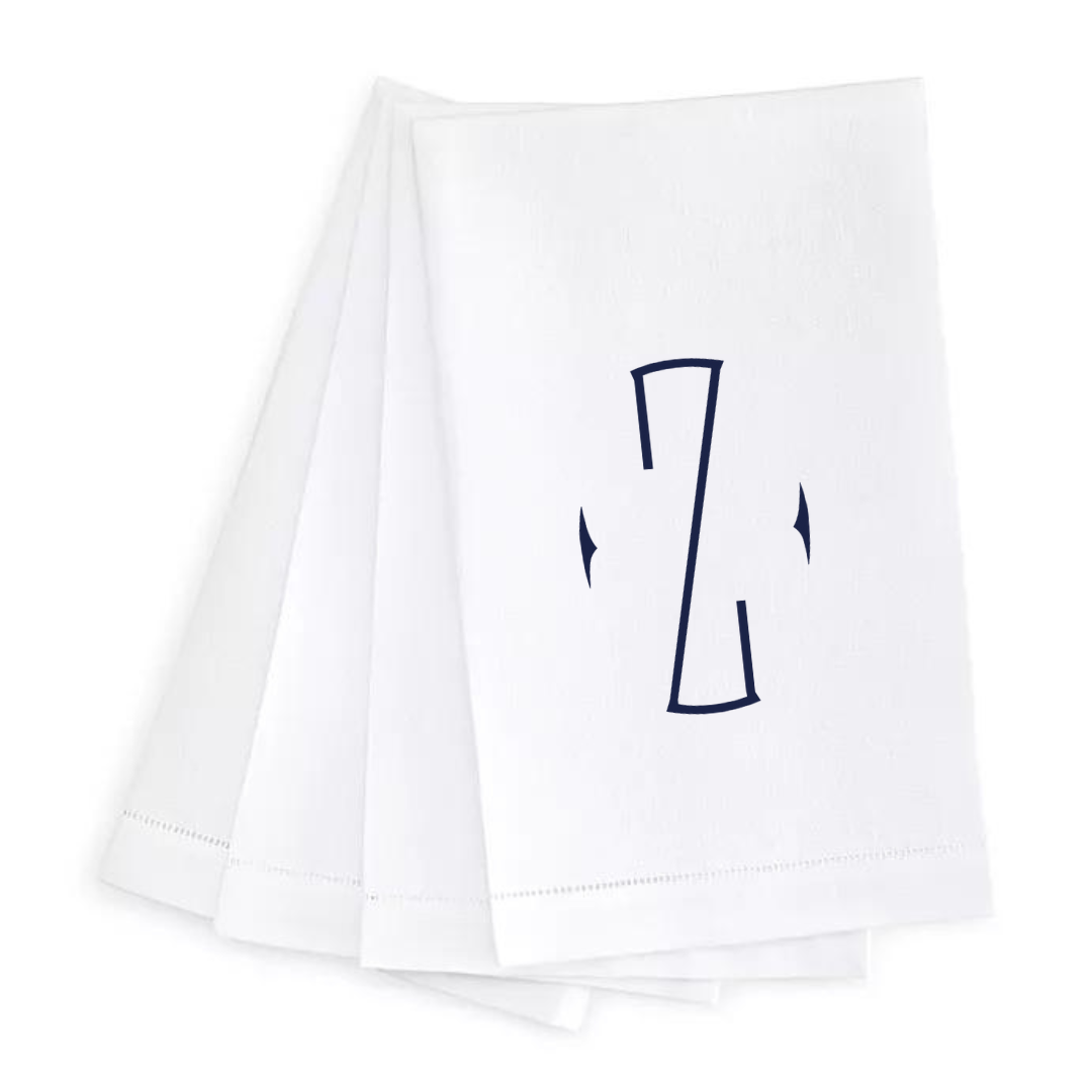 Letter Linen Guest Towel- Set of 4