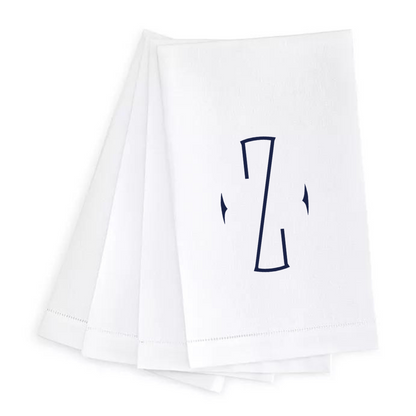 Letter Linen Guest Towel- Set of 4