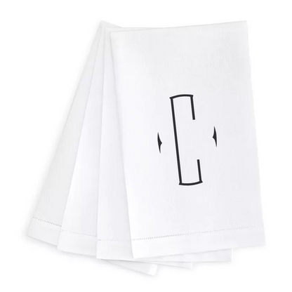 Letter Linen Guest Towel- Set of 4