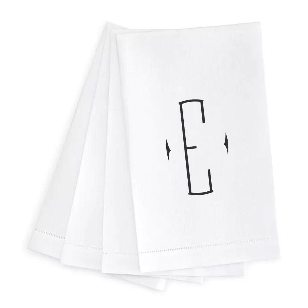 Letter Linen Guest Towel- Set of 4