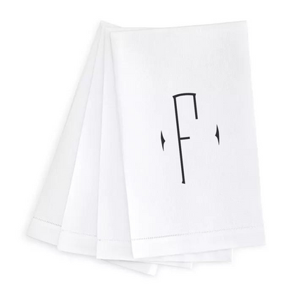 Letter Linen Guest Towel- Set of 4