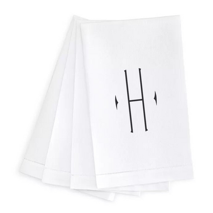 Letter Linen Guest Towel- Set of 4