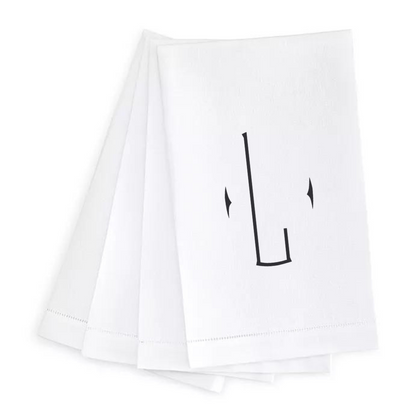 Letter Linen Guest Towel- Set of 4