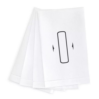 Letter Linen Guest Towel- Set of 4