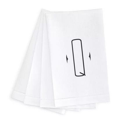 Letter Linen Guest Towel- Set of 4