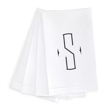 Letter Linen Guest Towel- Set of 4