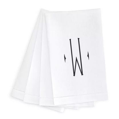 Letter Linen Guest Towel- Set of 4