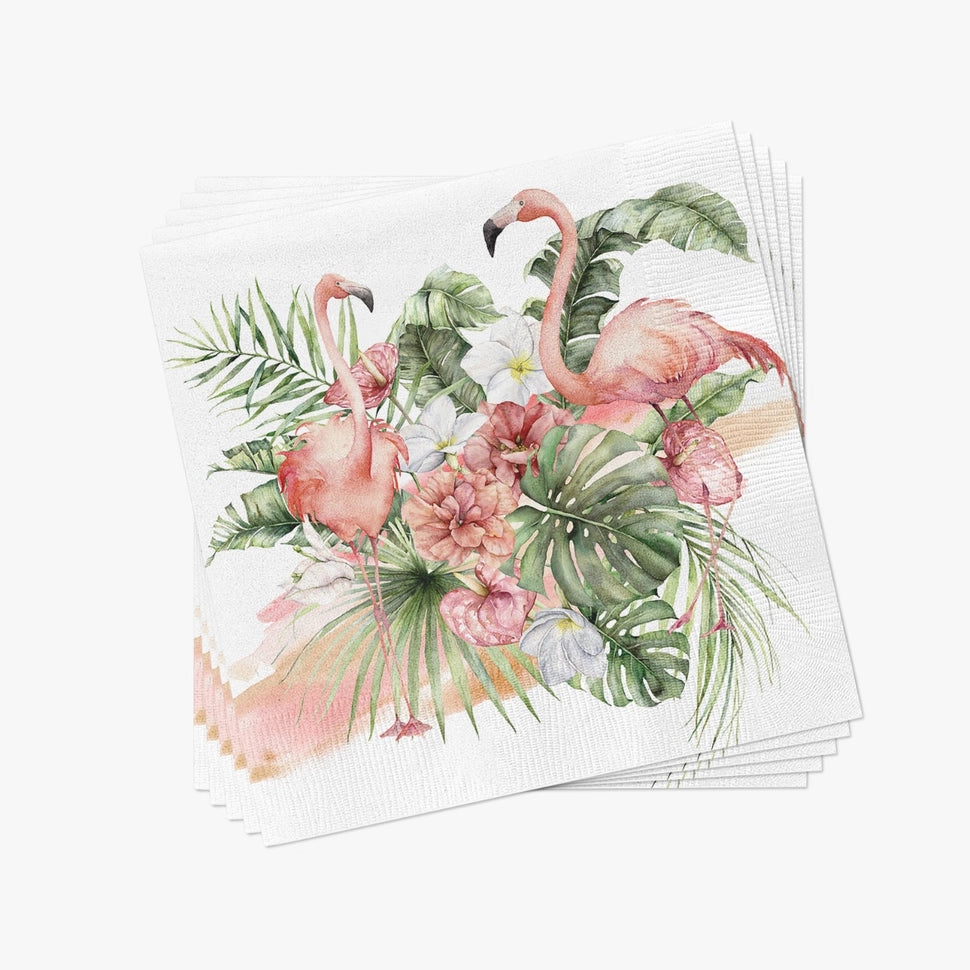 Summer Flamingo Paradise Cocktail Napkins