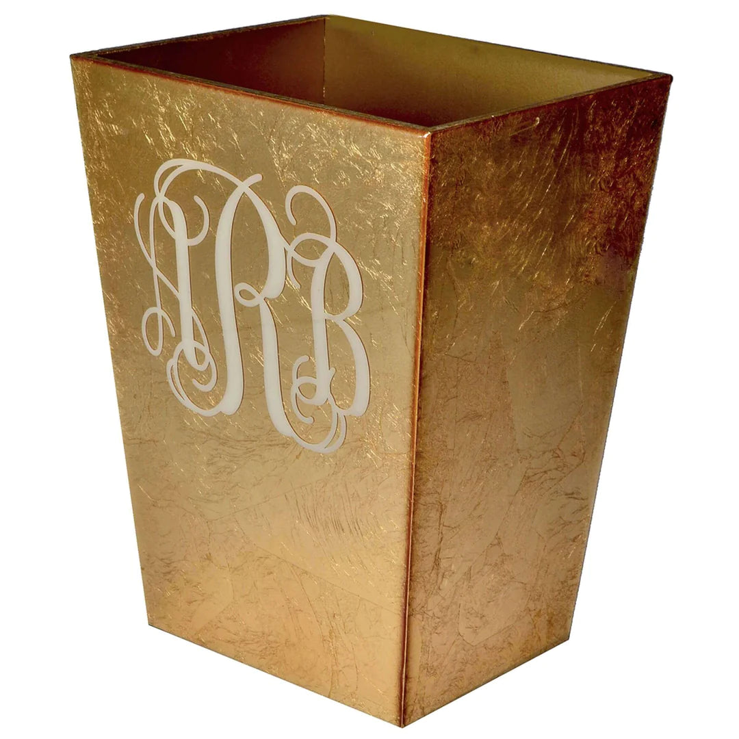 Gold Leaf Wastebasket