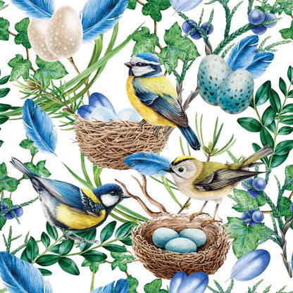 Blue Bird Nest Cocktail Napkins