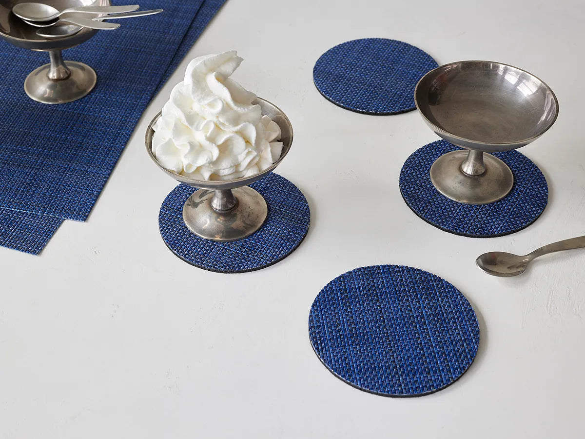 Indigo Basketweave Coasters Pack of 4