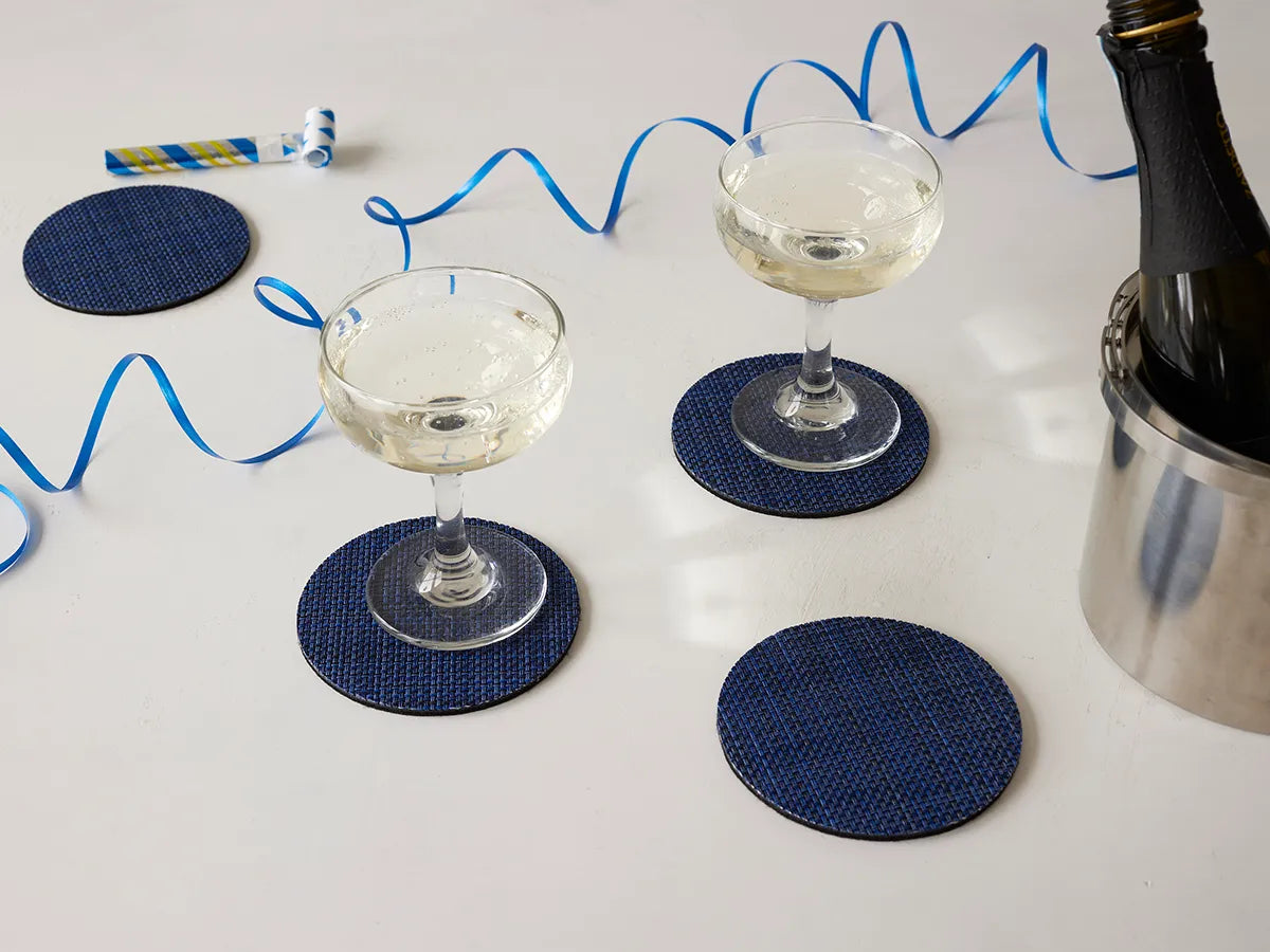 Indigo Basketweave Coasters Pack of 4