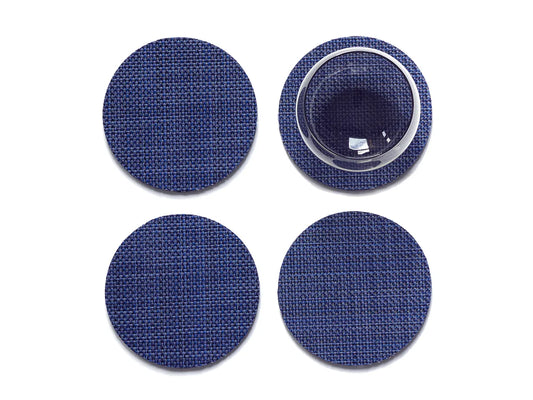 Indigo Basketweave Coasters Pack of 4