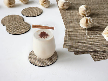 Linen Basketweave Coasters Pack of 4