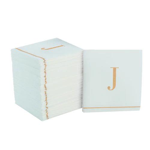 Monogramed Letter Cocktail Napkins